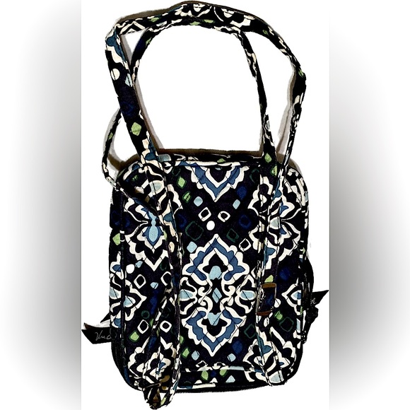 Authentic Vera Bradley Retired “Ink Blue” small triple zippered crossbody! EUC! - Picture 3 of 12